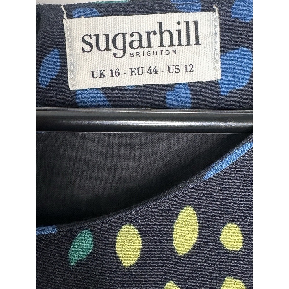 Sugarhill Brighton Black Rainbow Multicolor Shift Dress Career Casual Spring 12 - Picture 5 of 7